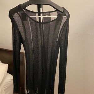 See through black sweater